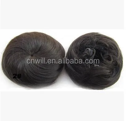 New Style Hair Bun Chignon Ponytail Drawstring Hairpieces Color Black #1