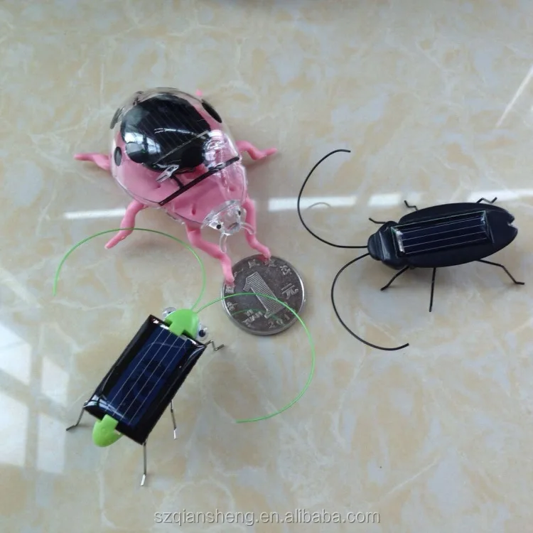 Высококачественные рекламные мини-игрушки в виде черного жука, образовательный забавный подарок на солнечной батарее для детей
