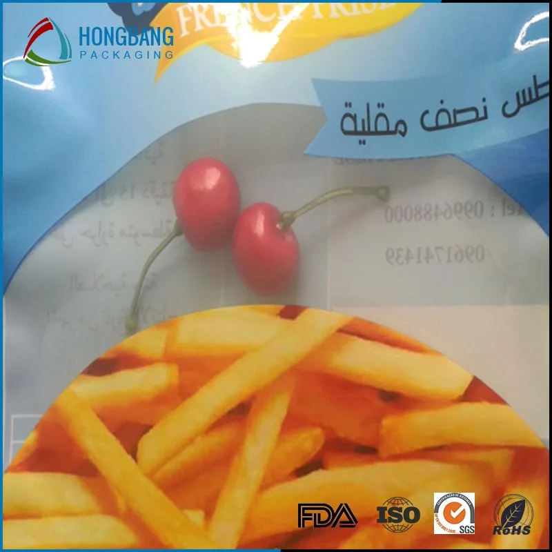 Source Custom printed heat seal plastic bag frozen food packaging for french  fries on m.