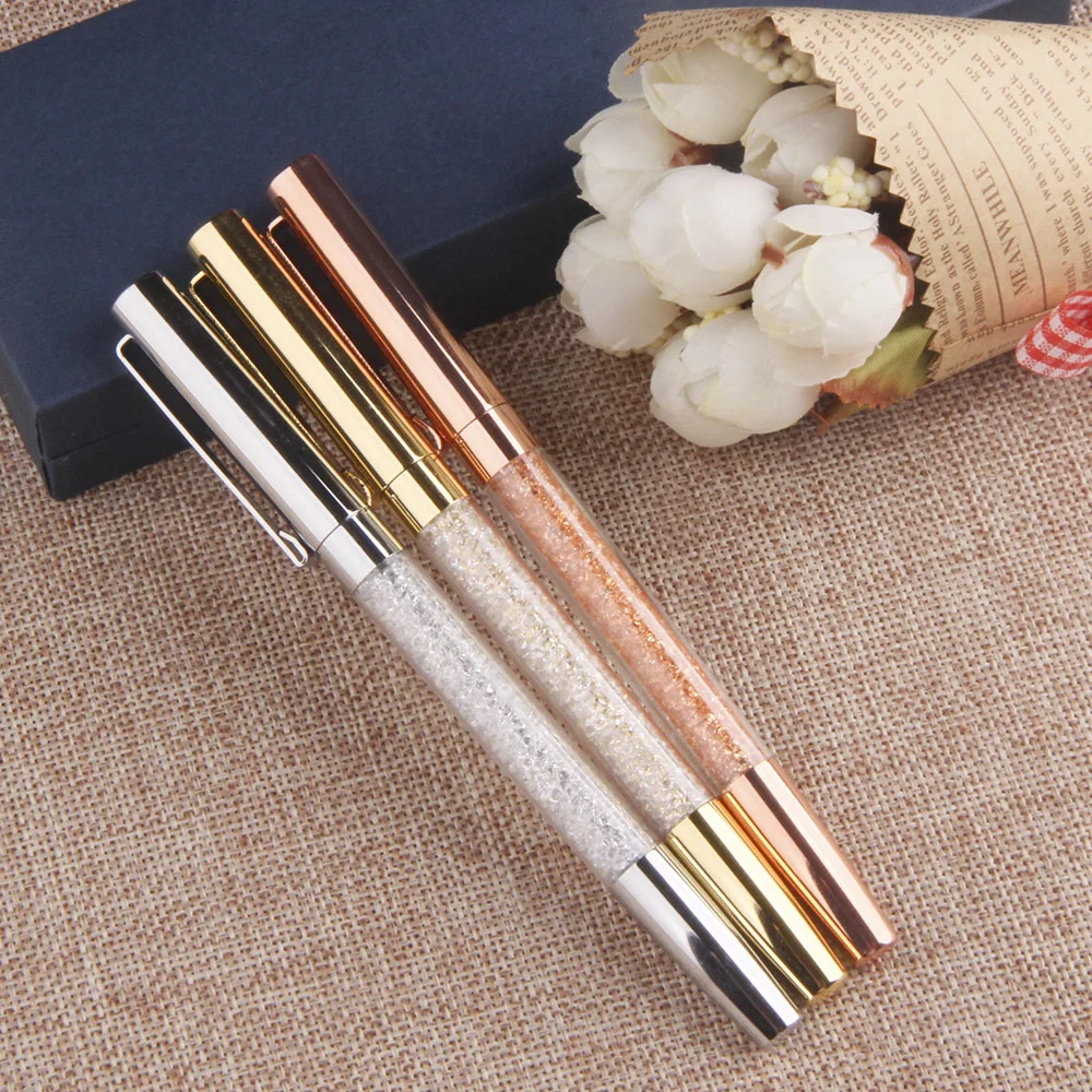 
 Индивидуальный дизайн, розовое золото, алмазная ручка, модные гелевые чернила, рождественский подарок, Хрустальная ручка для леди  
