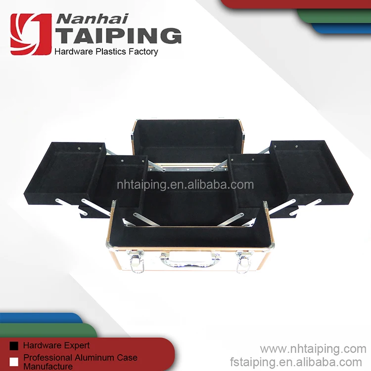 Набор для макияжа с золотой рамкой, алюминиевый корпус с мраморной поверхностью