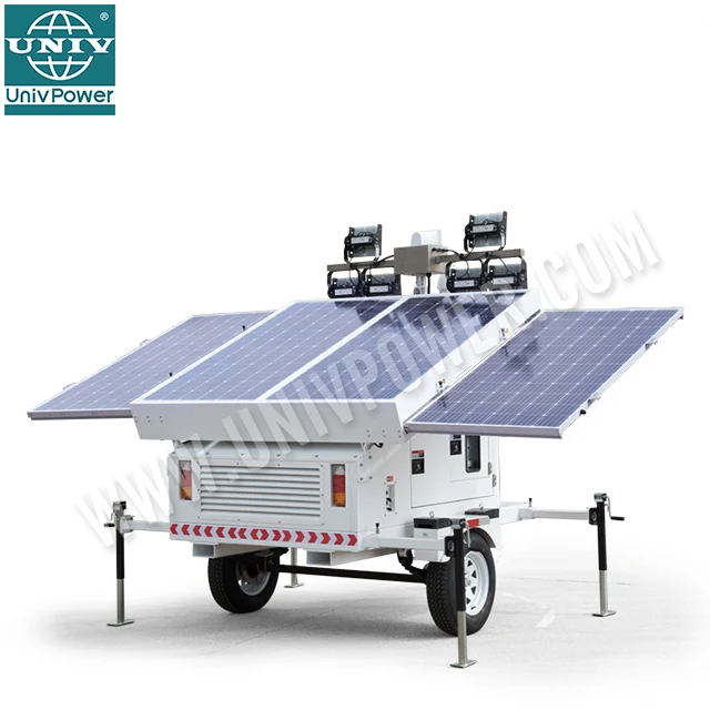 UNIV Portable CCTV Trailer with Solar Power Surveillance Light Towers for Effective Outdoor Surveillance