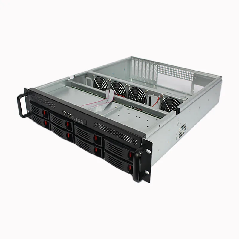 Hot Swap 8bay Storage Server Case 2u 550mm Depth Server Chassis ATX Case With Redundant PSU Support