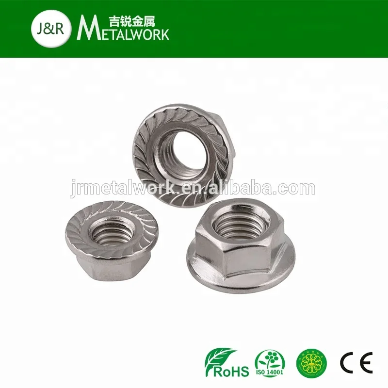 M2 M3 M4 M5 M6 M7 M10 M22 M30 Шестигранная зазубренная Фланцевая гайка из нержавеющей стали