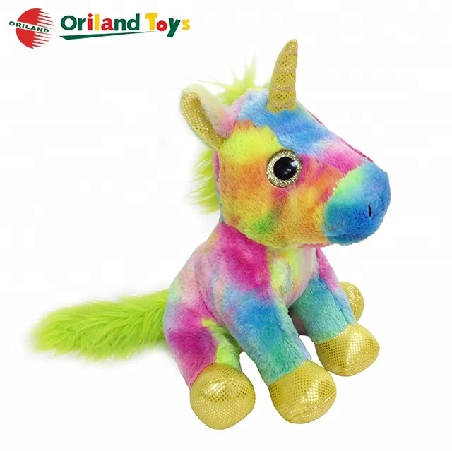 Buy Wholesale China Glitter Big Eyes Plush Rainbow Color Unicorn