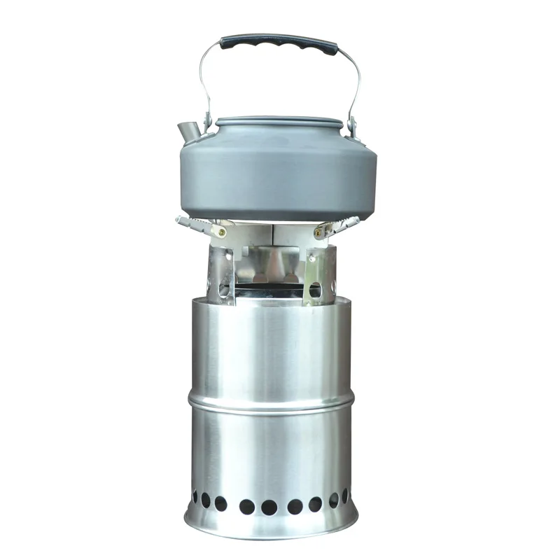 Campingmoon - Petite table de camping Solo - Bouclier thermique en acier inoxydable léger et compact avec sac de rangement pour réchaud à alcool ST-310 SK-310CP (argenté