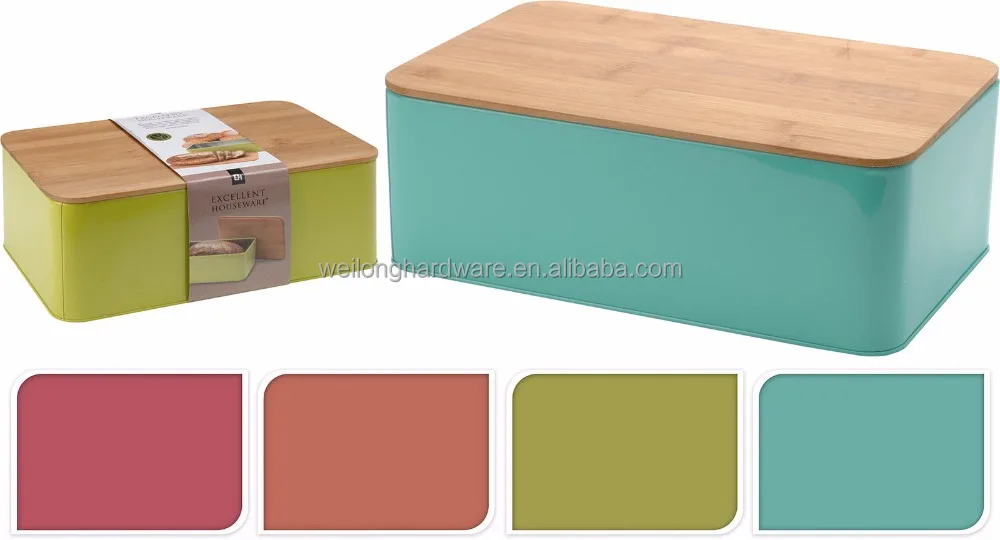 Bread Box Brotbox Metal Bamboo Cover Bread Boxes Storage Bread Box Crate Buy Vintage Style