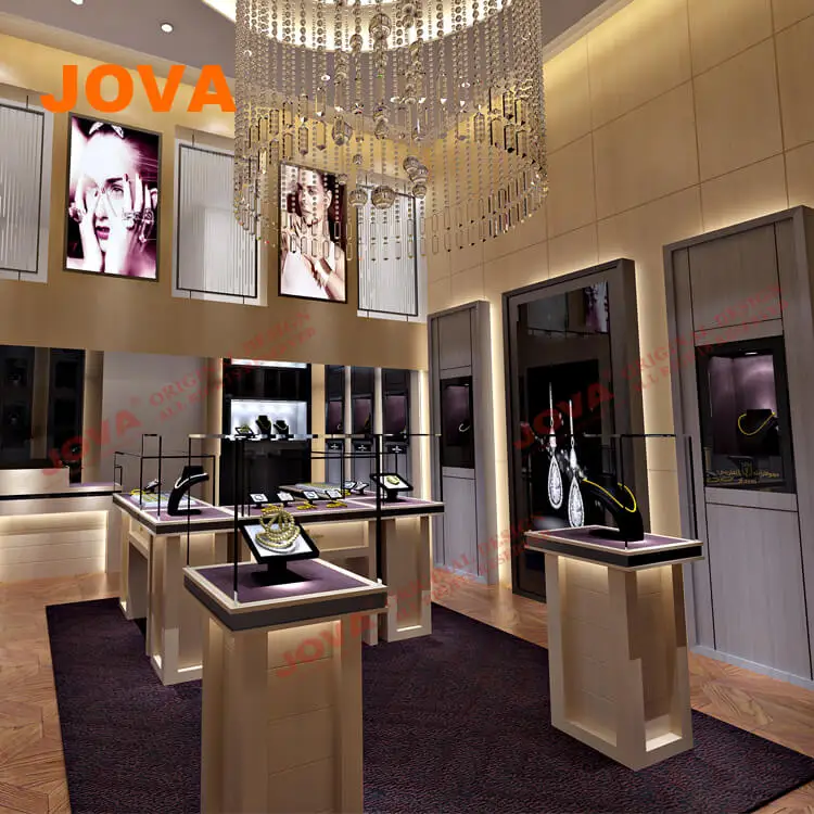 Rectangle 3d Rendering Jewellery Shop Design