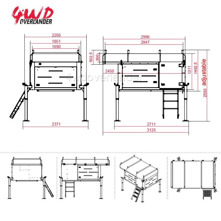 BackPack DIY Slide on Camper Trailer for Sale With Toilet and Shower