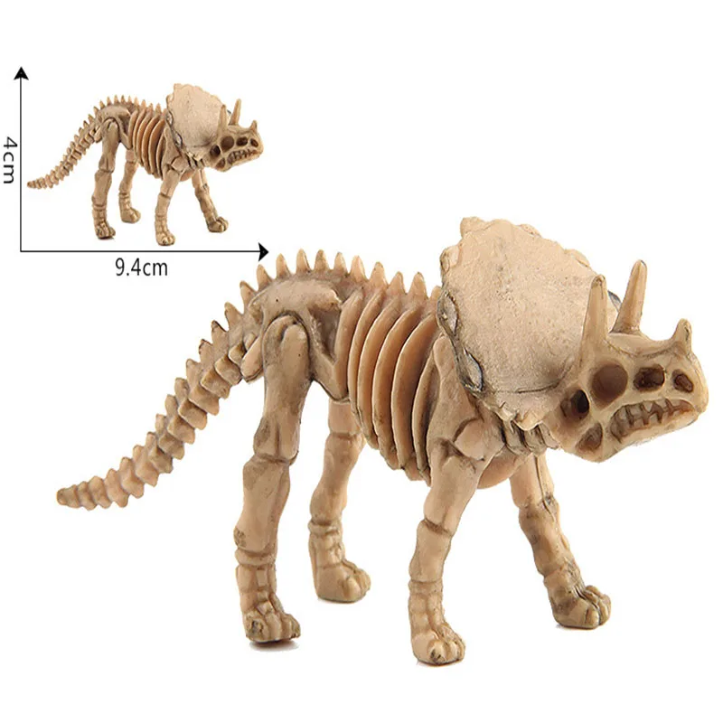 Zalati 12 Pezzi Di Scheletri Di Dinosauro Fossile - Giocattoli Educativi In Plastica, Assortiti (T-Rex, Triceratops, Stegosauro), Per Scavi E Decorazioni