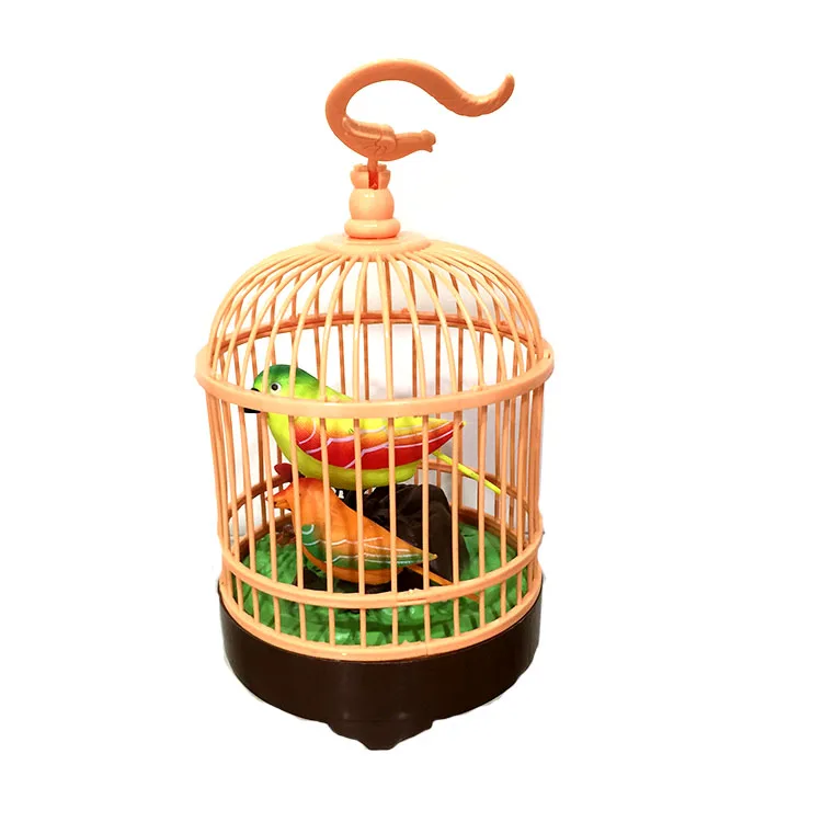Simulation Electric Plastic Sound Control Birds Cage Voice Controlled Heartful Bird Cages Toys
