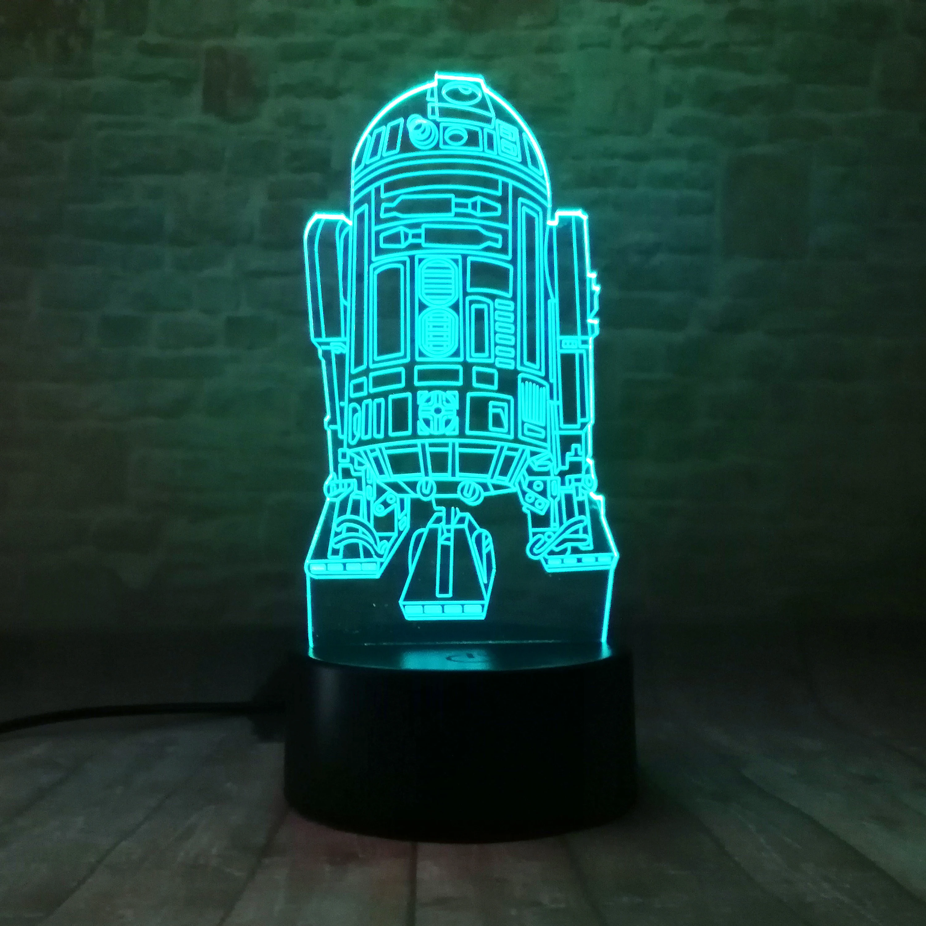Star Wars R2D2 Design Figure Lamp Childrens Bedroom Night Light Kids