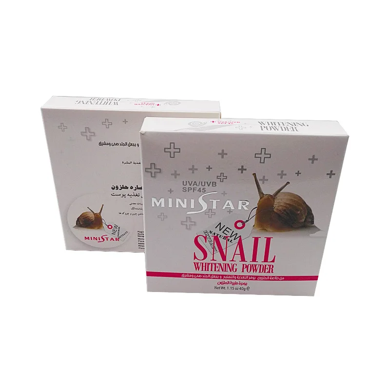 MINISTAR Beauty Cosmetics Makeup Concealer Whitening Brightening Snail Face Foundation Powder