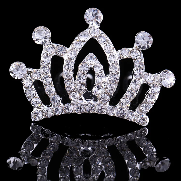 Wholesale Luxury Full Rhinestones Kids Hair Accessories Set Fashion Style King Crown Door Gift