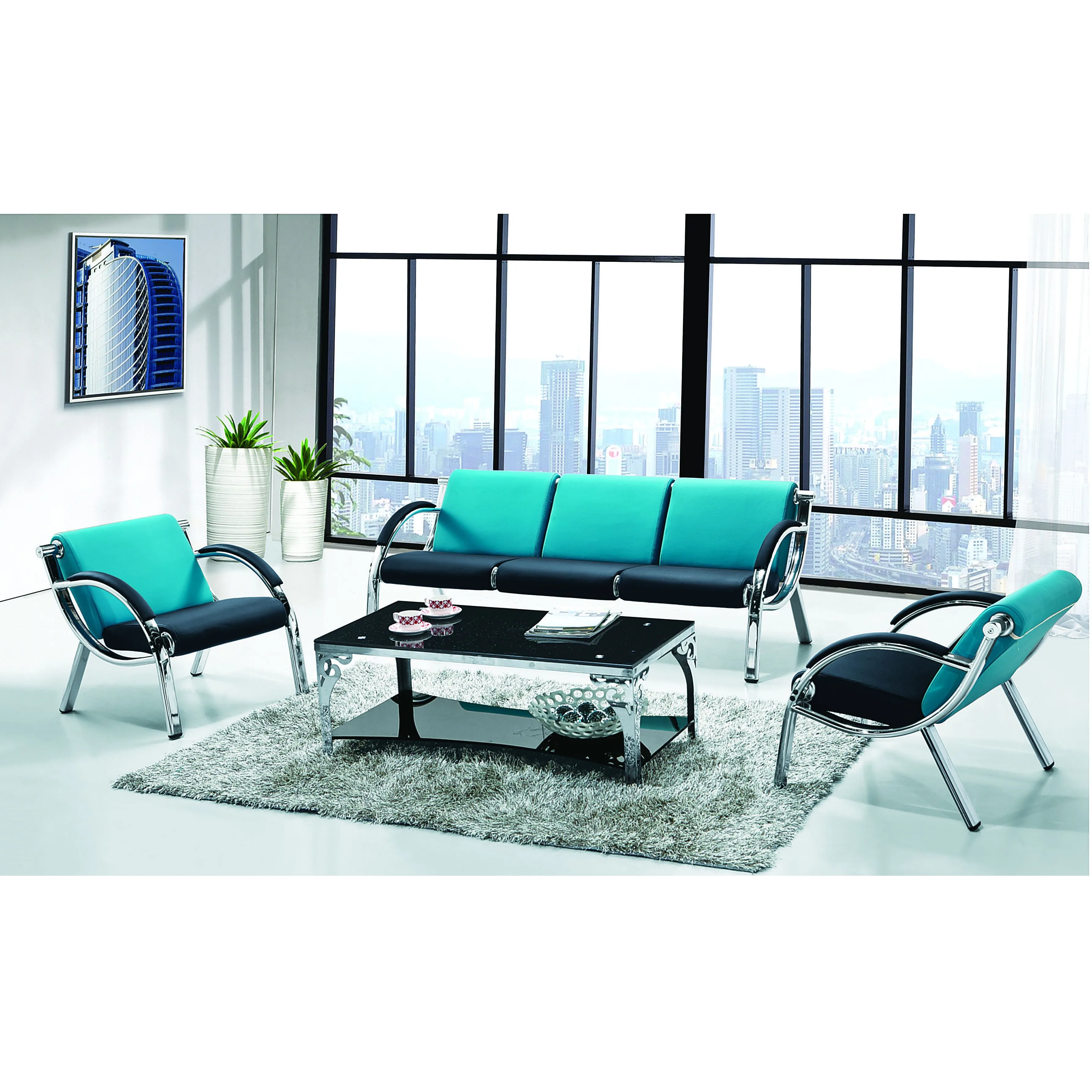 Factory Outlet Sale Modern Office Reception Sofa With Steel Frame