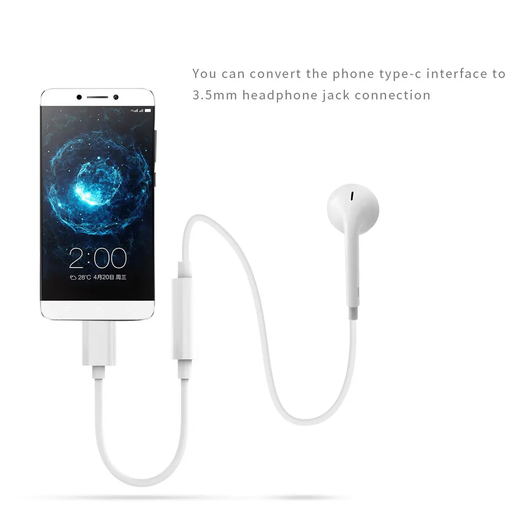 USB Type C to 3.5mm Adapter Cable Headphone Earphone Jack AUX Type-C Convertor Cabel for Letv Leeco Le Max 2 Pro 3 for xiaomi