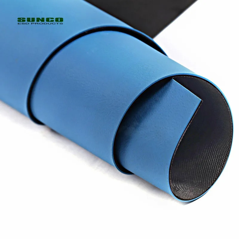 Natural Rubber Green Gray Blue ESD Safety Matting Antistatic Rubber Table Mat