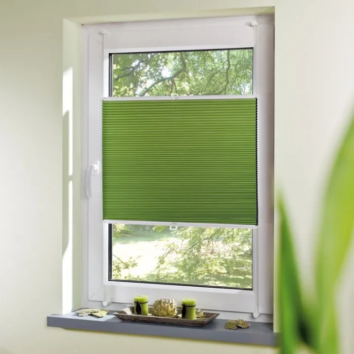 Blackout Fabric No Need Screw Plisse Blind for Europe