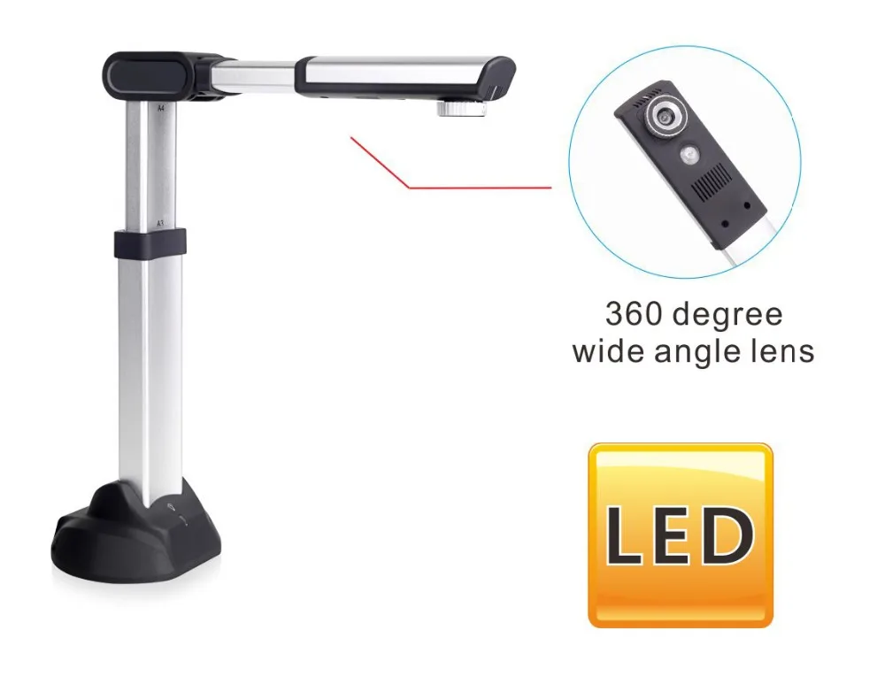 Eloam Portable A3 Large Format USB Document Scanner Auto Focus Built-in LED Light 1-Second Scan Speed 180 Languages OCR Stock