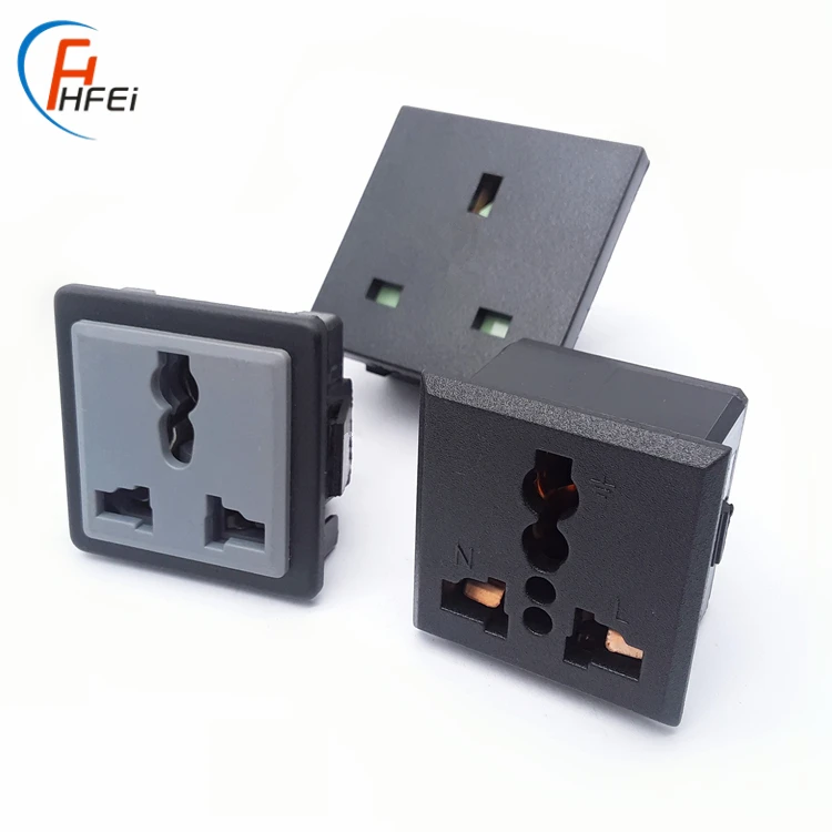 High Quality AC Power Inlet 2 Pin Embed Uk Plug Multi Plug Socket 16amp Female Industrial Wall 3 Pin Uk Socket