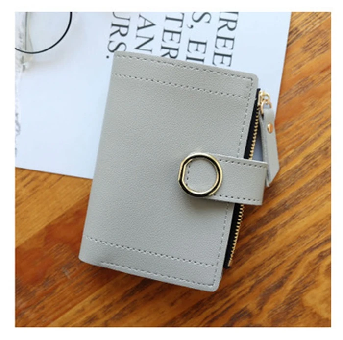 Wholesale Korean Style New Design Cute Pu Leather Pure Color Fashion  Cheapest Shorts Wallets Small Push Button Girls Wallet - Buy Young Girl