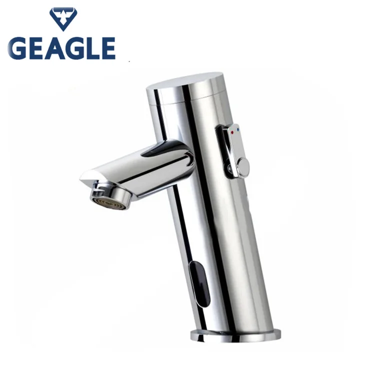 Hongzer Robinet de capteur 20cm G1/2in Single Cold Touchless Automatic Sensor Faucet for Bathroom Non-Contacting Hands Cleaning 