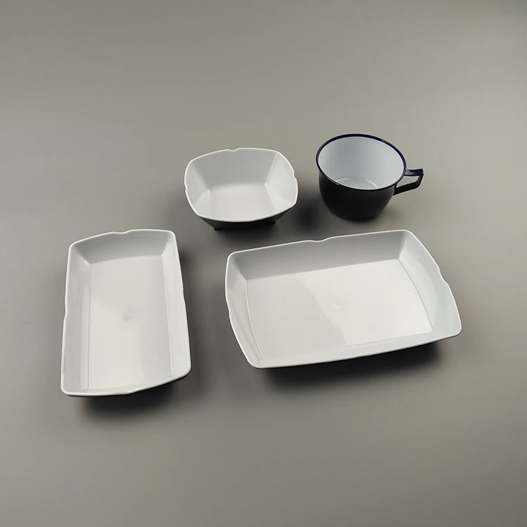 High Quality  Rotable Tableware for Airline Restaurant Square   Dinnerware Dinnerware Sets