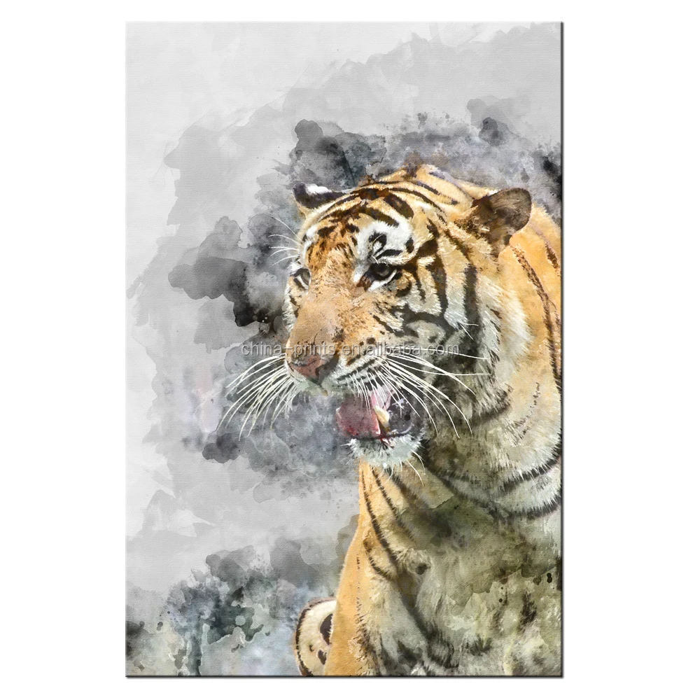 Copia Da Lona Personalizado Tigre Aquarela Pintura Da Lona Arte Da Parede Da Lona Impressao Artistica Fresco Decoracao Do Quarto Buy Copias Da Lona Decoracao Da Parede Da Lona Giclee Imprime Product On