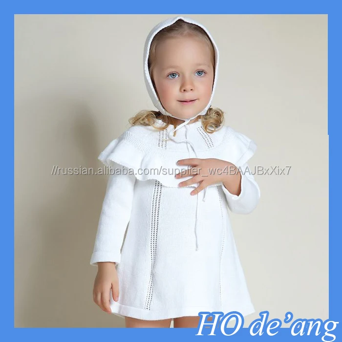 
 HOGIFT 2016 весна свитер платье, вязать детские девушки вязать платье ребенок с капюшоном платье  
