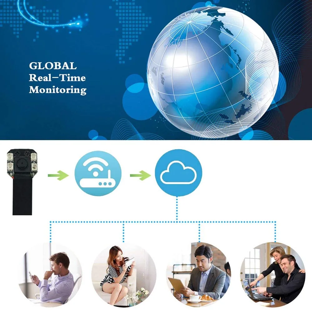 
Беспроводная IP-камера Full HD 1080P видео p2p сетевое ночное видение ИК-жена DIY модуль Mini DV DVR детские мониторы камера безопасности PQ199 