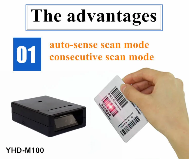 2D Fixed Barcode Scanner Module CMOS Scan Type Infrared PDF417 QR Code Reader For Access Control Turnstile Mini Reader