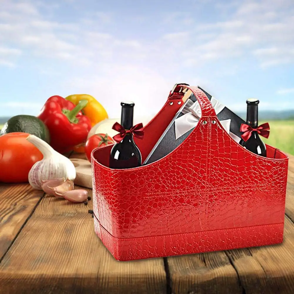 Подарочная корзина для хранения из ПУ кожи с