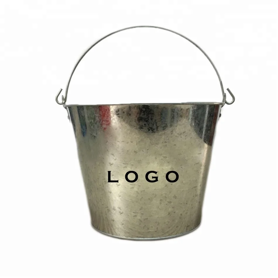 Unionpromo Customized 5qt Tin Metal Ice Bucket,Galvanized Iron Ice