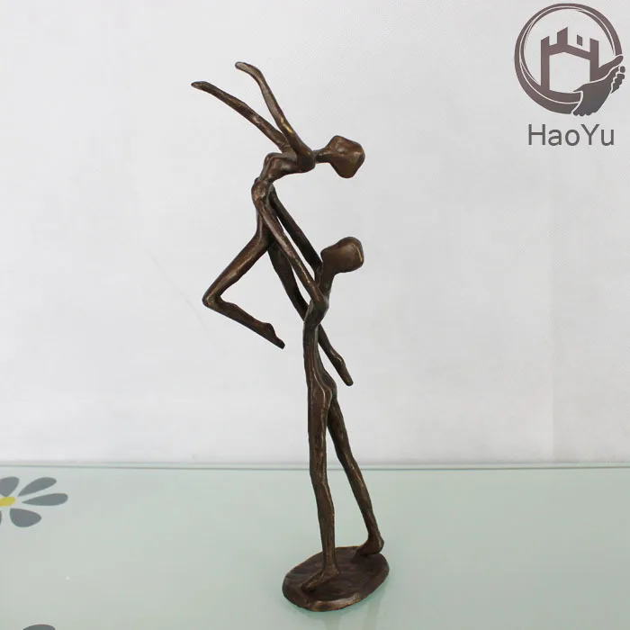 Чугунная бронзовая скульптура гимнастическая фигурка для украшения дома танцующей пары
