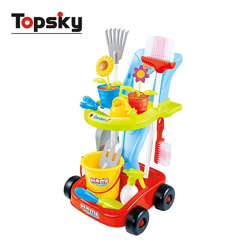 Комплект для ролевых игр «сделай сам», игрушки для детей, пластиковая машина для чистки сада, тележка, инструменты