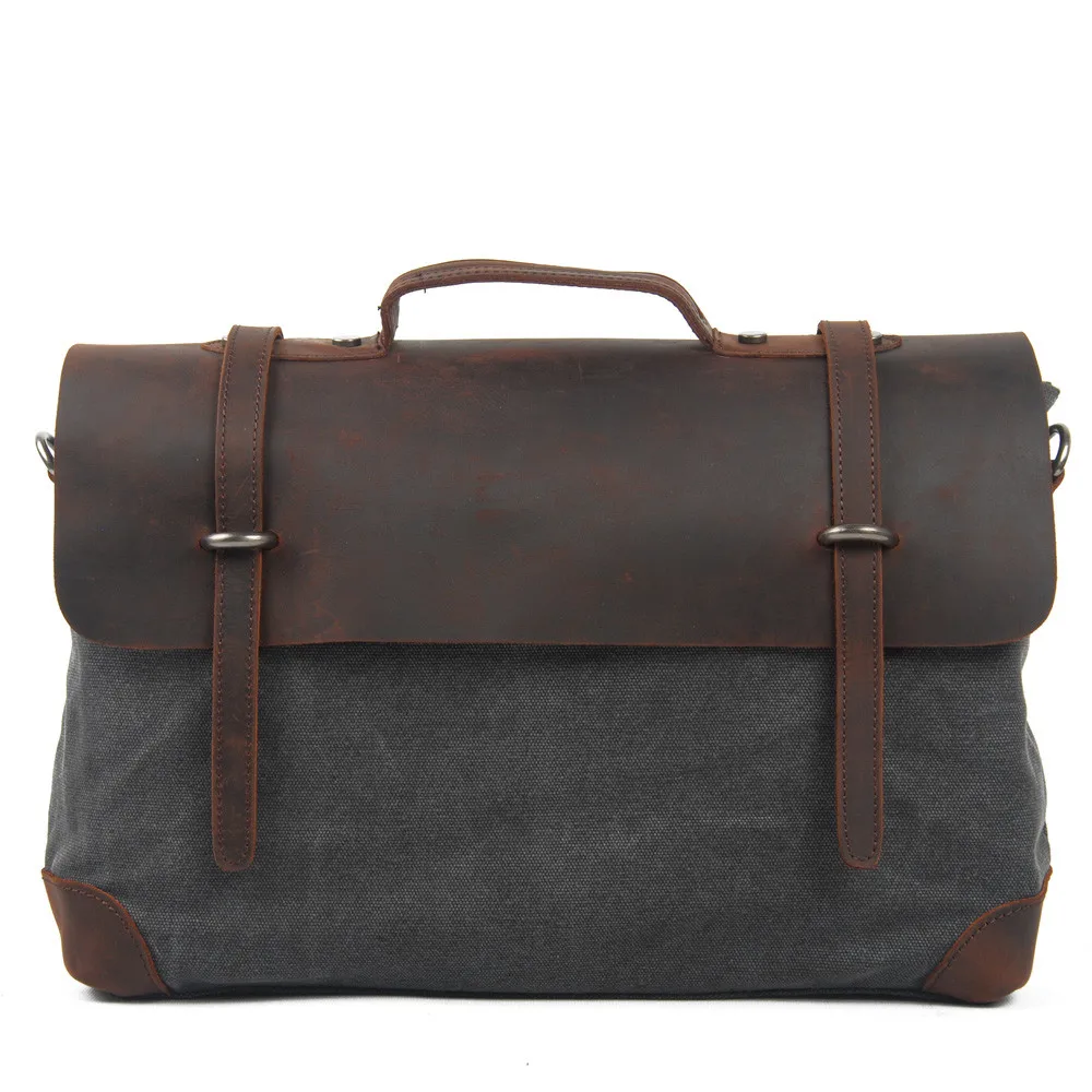 Man sling messenger bag canvas retro business shoulder briefcase