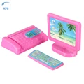 XFC Mini Modern Computer Keyboard Fax Toy Dollhouse Accesory Play house for Doll Pretend Play