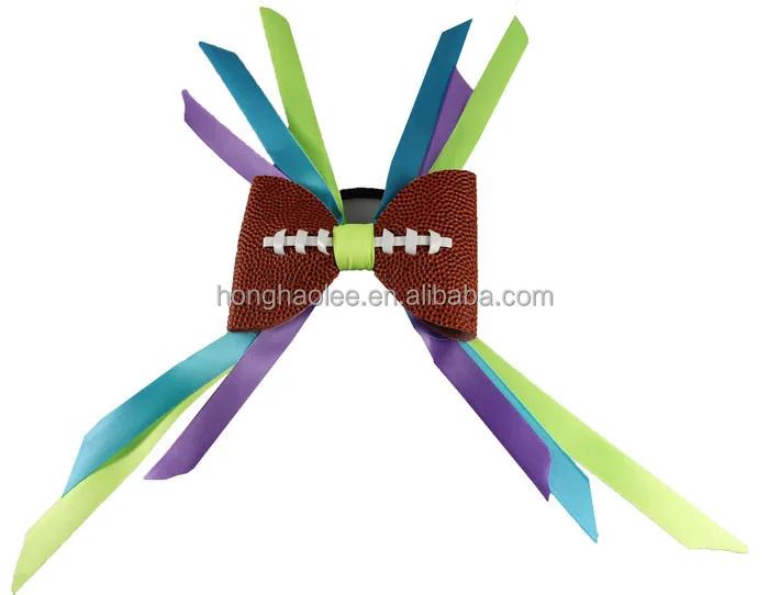 Лидер продаж 2024 Спорт на открытом воздухе бейсбол с лентой Софтбол кожа ручной работы бант для волос в наличии ювелирные изделия