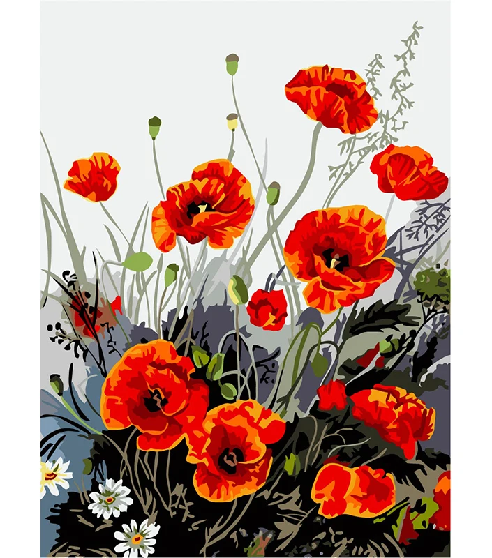 Diy Abstract Oil Painting By Number Red Poppy Picture Hand Painted Canvas Oil Painting For Home Living Room Buy Oil Painting Abstract Oil Painting Red Poppy Oil Painting Product On Alibaba Com
