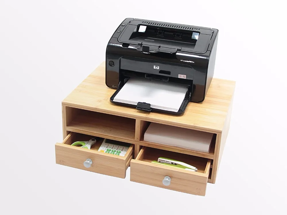 Бамбуковый принтер и подставка для монитора с настольным органайзером с ящиками