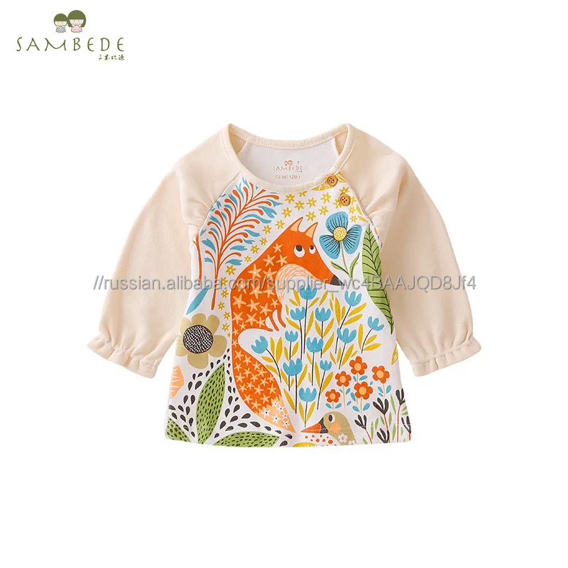 
 Sambede футболка с длинными рукавами для маленьких девочек с принтом для осени SM6Q6042  