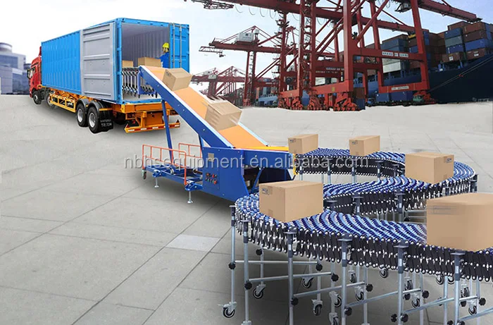 Trailer and Truck Loading and Unloading Incline Belt Conveyor