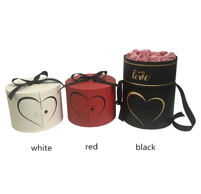 Новый стиль высококачественные круглые подарочные коробки для упаковки цветов на День святого Валентина