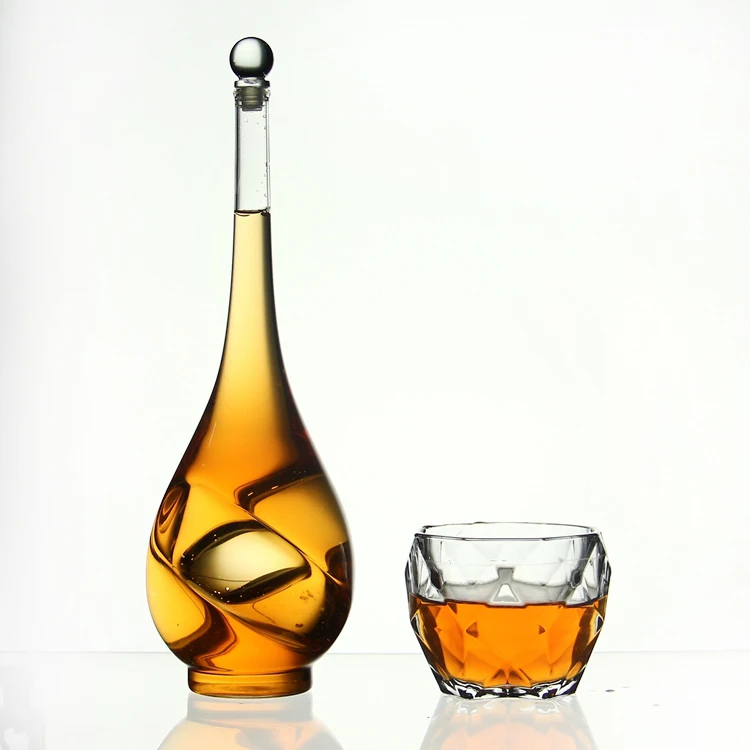AIHPO07 Special Gift Custom Fancy Warped Shaped Empty Sale 750ml Glass Wine Bottles for Liquor