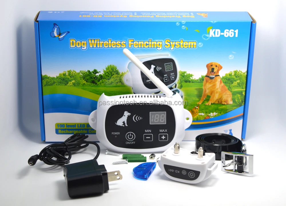 Passiontech 2017 Новый продукт 500 м Беспроводной Забора Собаки комплект с предупреждением тон и шок воротник