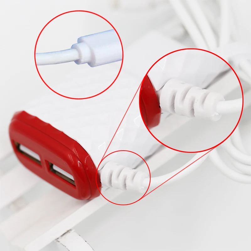 Cheap Price Portable 2A Dual Port Usb Travel Wall Charger with Cable for Mobile Phone