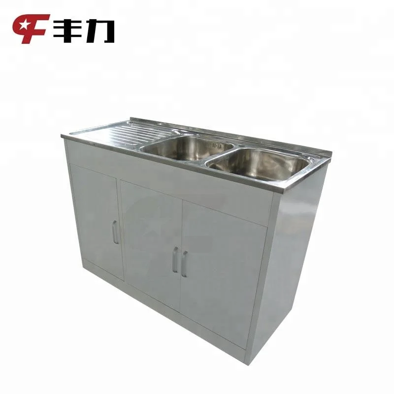 Stainless steel kitchen sink cabinet - SBC36FDD - SUNSTONE - for garden /  home