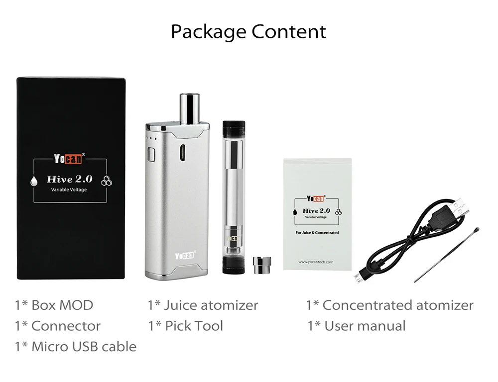 
 Alibaba express, лучшие электронные сигареты Hive2.0 vapor ecig 650mAh Hive 2,0 Yocan Hive 2 Kit  