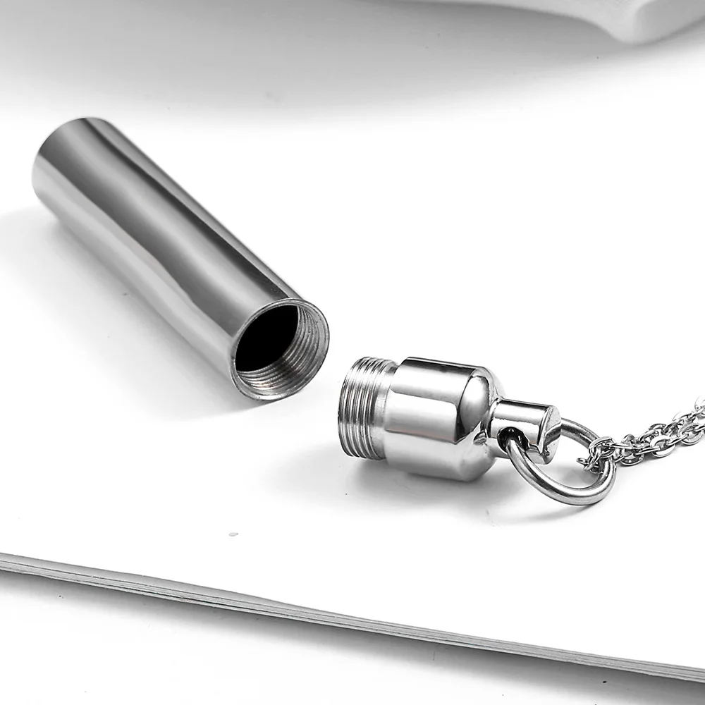 Gualiy Collana Urna Per Ceneri In Acciaio Inox - I Love You Forever Daughter, Con Pietra Portafortuna Gennaio, Catena 50cm