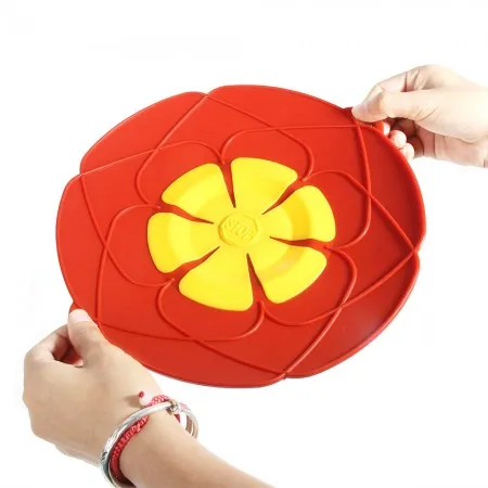 Безопасная силиконовая крышка для кастрюль кухонная 10 дюймов пролива горшка кипячения красного